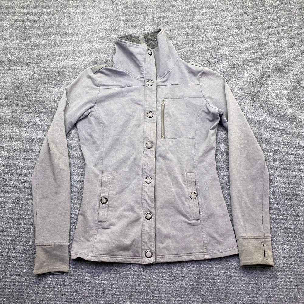 KUHL Kursh Women Grey Snap Front Mock Neck Jacket Style 4234 Size Small
